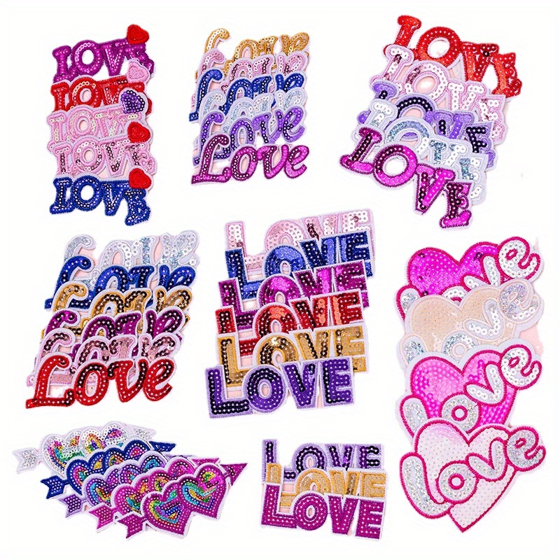 

40pcs Sequin Embroidered Patches Set, Mixed Colors, Iron-on/sew-on Appliques For And Accessories