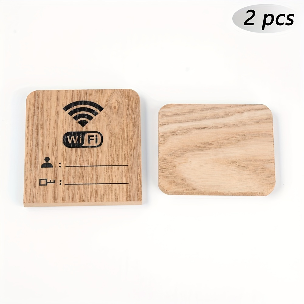 2pcs Set Rustic Wooden Wifi Password Display Boards - Double-sided, Vertical Table Number Holders With Chalkboard Labels For Event Seating