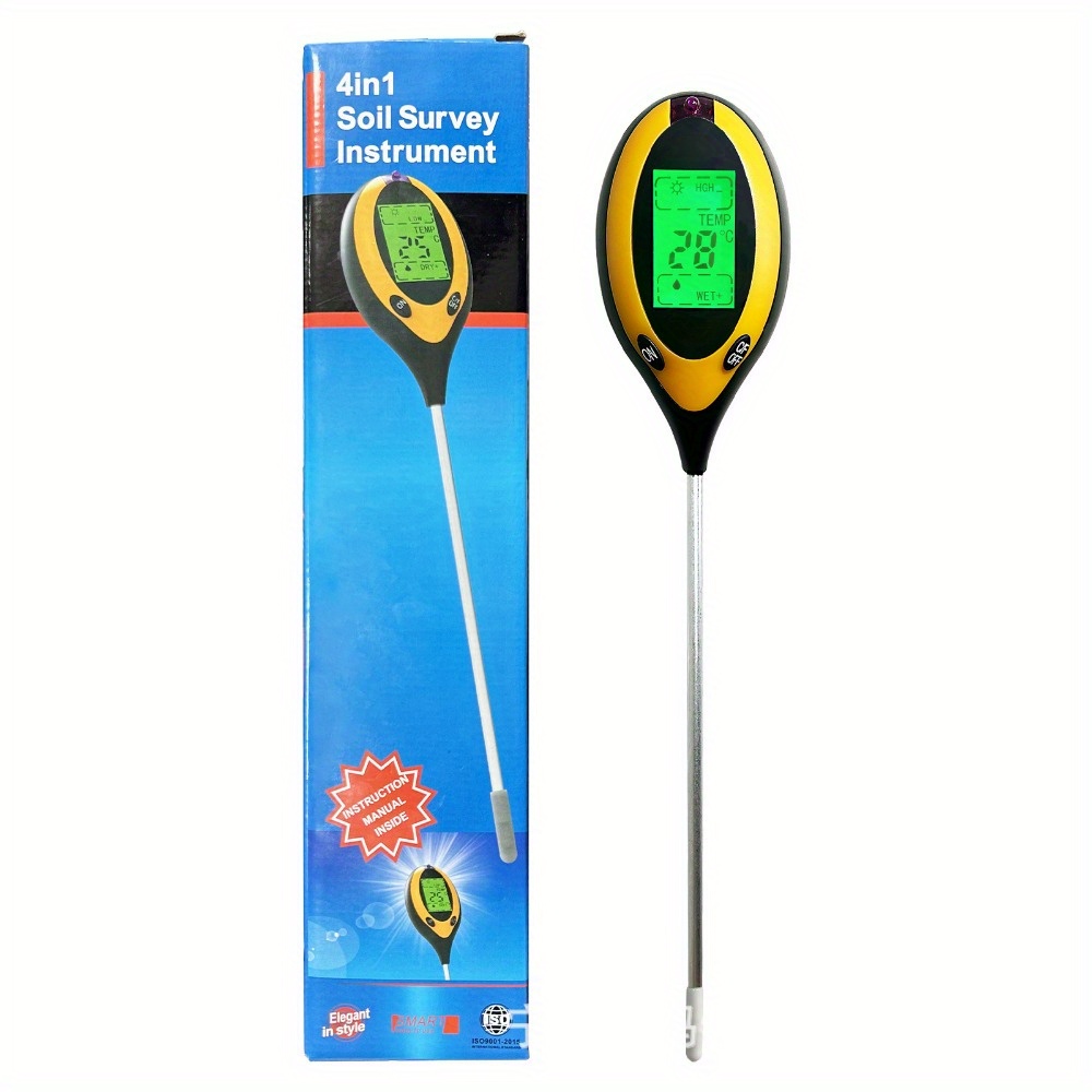 4 in 1 professional soil detector with moisture ph temperature sunlight meter battery operated easy to read for accurate gardening soil tester for everything Product details 1