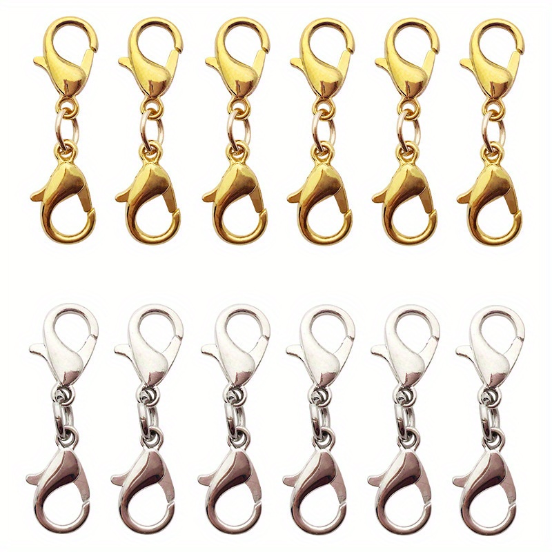 12pcs Double-headed Lobster Clasp, Necklace Clasp, Bracelet Clasp For Jewelry Making