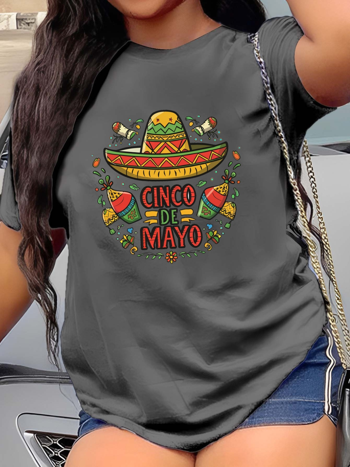 De Mayo T-Shirt, Casual Short Sleeve Crew Neck T-Shirt For Spring  Summer, Women's Clothing