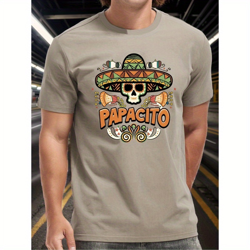 

Culture Papacito Mexican Style Print Tee Shirt, Tees For Men, Casual Short Sleeve T-shirt For Summer