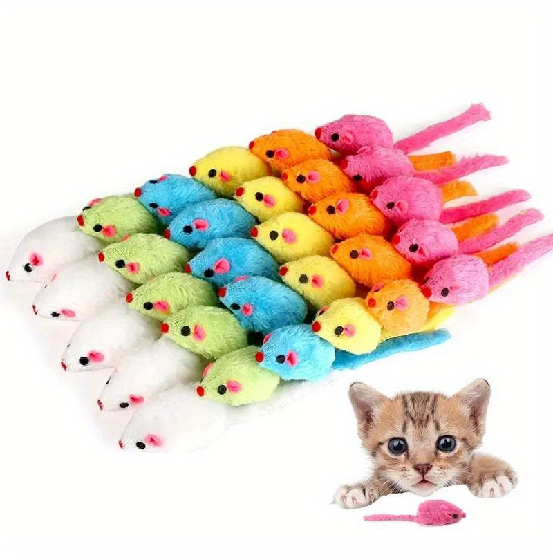 

Random Color 8pcs Interactive Plush Mouse Cat Toy - Provides Hours Of Fun And Exercise For Your Feline Friend