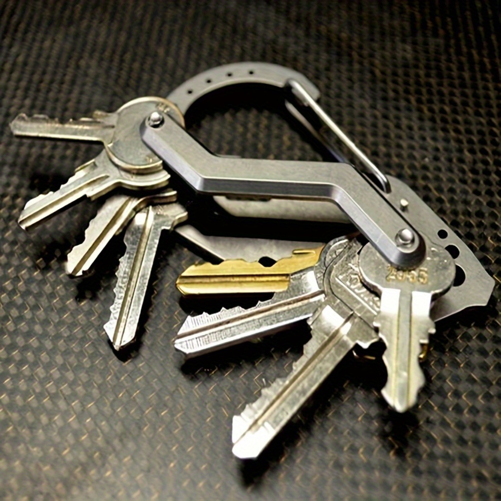 

1pc Stainless Steel Multitool Key Holder With Carabiner And Bottle Opener