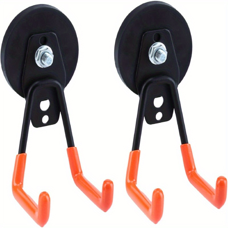 

2pcs Used For Hanging Heavy-duty Super Magnetic Hooks, 2.6in Large Industrial Magnetic Hooks, Magnetic Hooks With Anti-slip Coating, Magnetic Brackets For Garage Shelves And Garden Tools