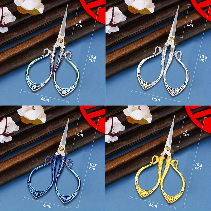 

1pc Ambidextrous Stainless Steel Sewing Scissors - Vintage Style Tailor Shears For Fabric, Embroidery, Needlework, Arts & Crafts - Ideal For Students Over 18 And Diy Enthusiasts