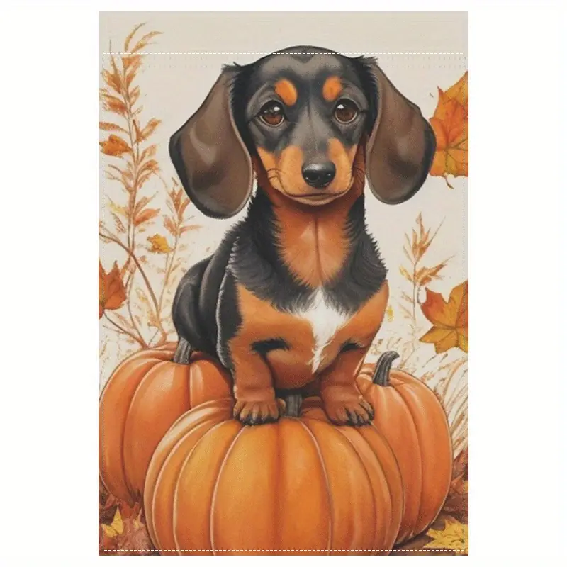 Dachshund & Pumpkins Garden Flag Dachshund & Pumpkins Garden Flag