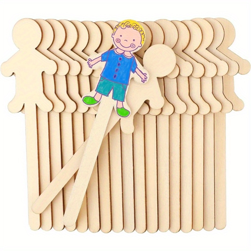 

Jumbo Wooden Craft Sticks - People Shaped For Diy Projects, Classroom & Home Decor Wooden Cutouts For Crafts Wooden Shapes For Crafts