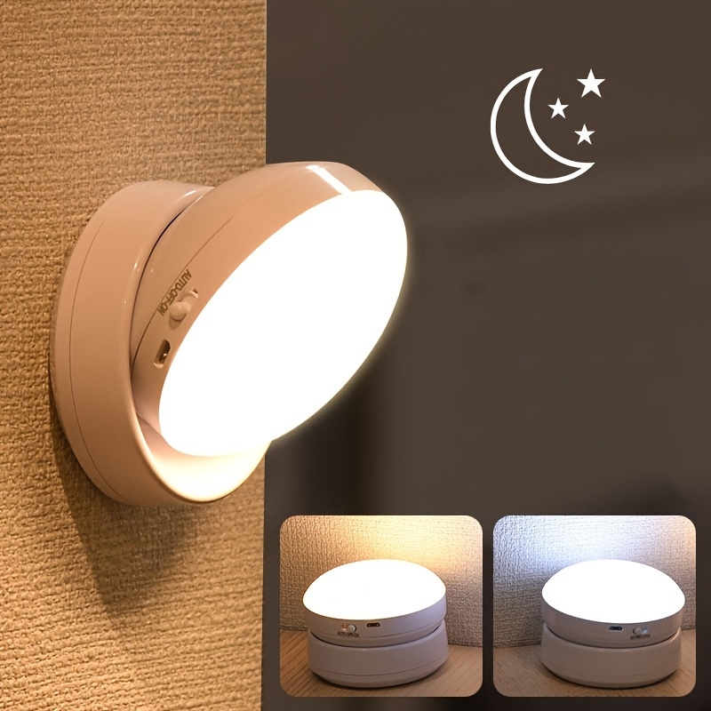 

1pc Motion Sensor Night Light, 6 Led, Suitable For Bedrooms, Corridors And Cabinets, Handheld & Wall-mounted Night Light