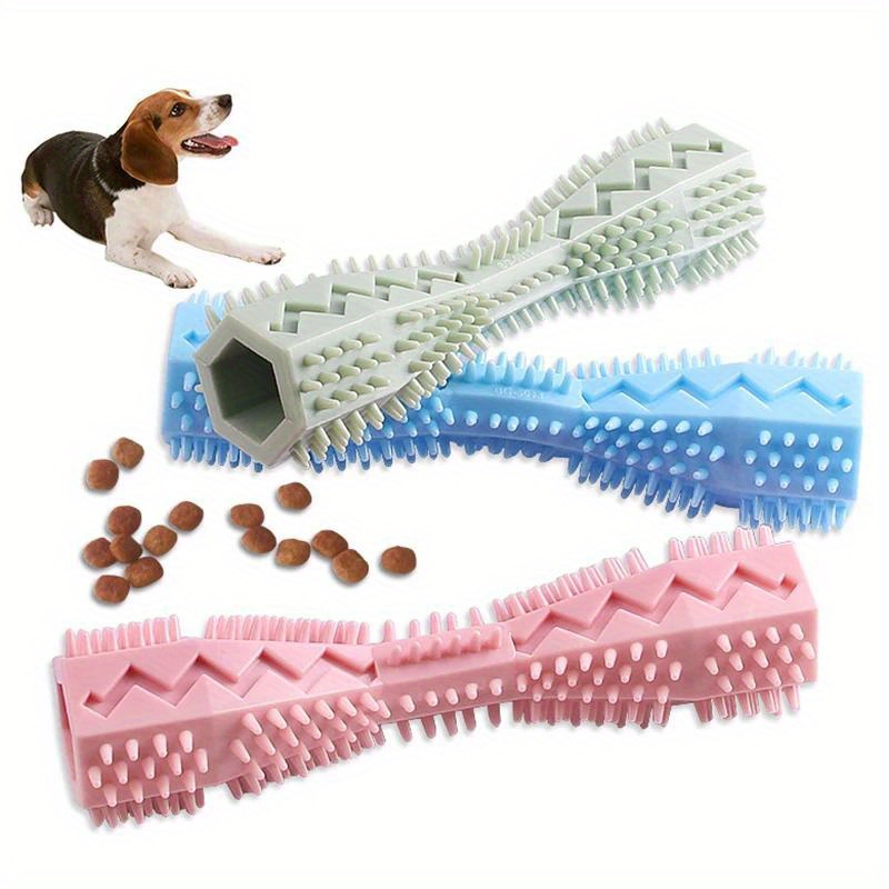 

Durable Dog Chew Toys For Dental Cleaning - Interactive Pet Toothbrush For All Breed Sizes - Thermoplastic Rubber Material With Food Dispensing Design