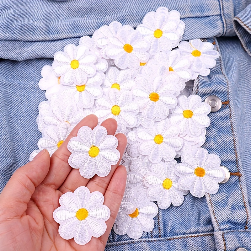 

10pcs Mixed Color Daisy Sunflower Embroidered Iron-on Appliqué Patches For Clothing & Diy Crafts