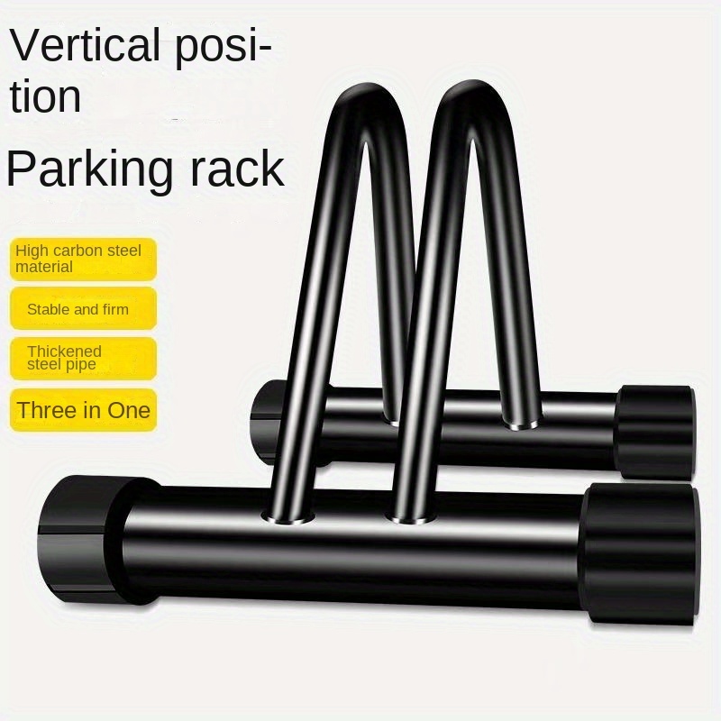 

1pc Heavy Duty Metal Bike Rack, Vertical Parking/repair Stand, Non-slip Rubberized Base, Stable Indoor Bicycle Display Hanger, Carbon Steel Material, For Road And Mountain Bikes