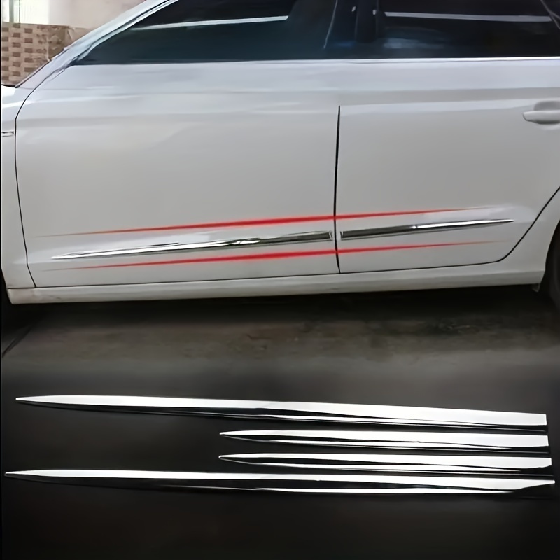 

Car Door Anti-collision Strip, Chrome-plated Decoration Bright Strip Sticker, Modified Car Universal Side Skirt Anti-collision Strip