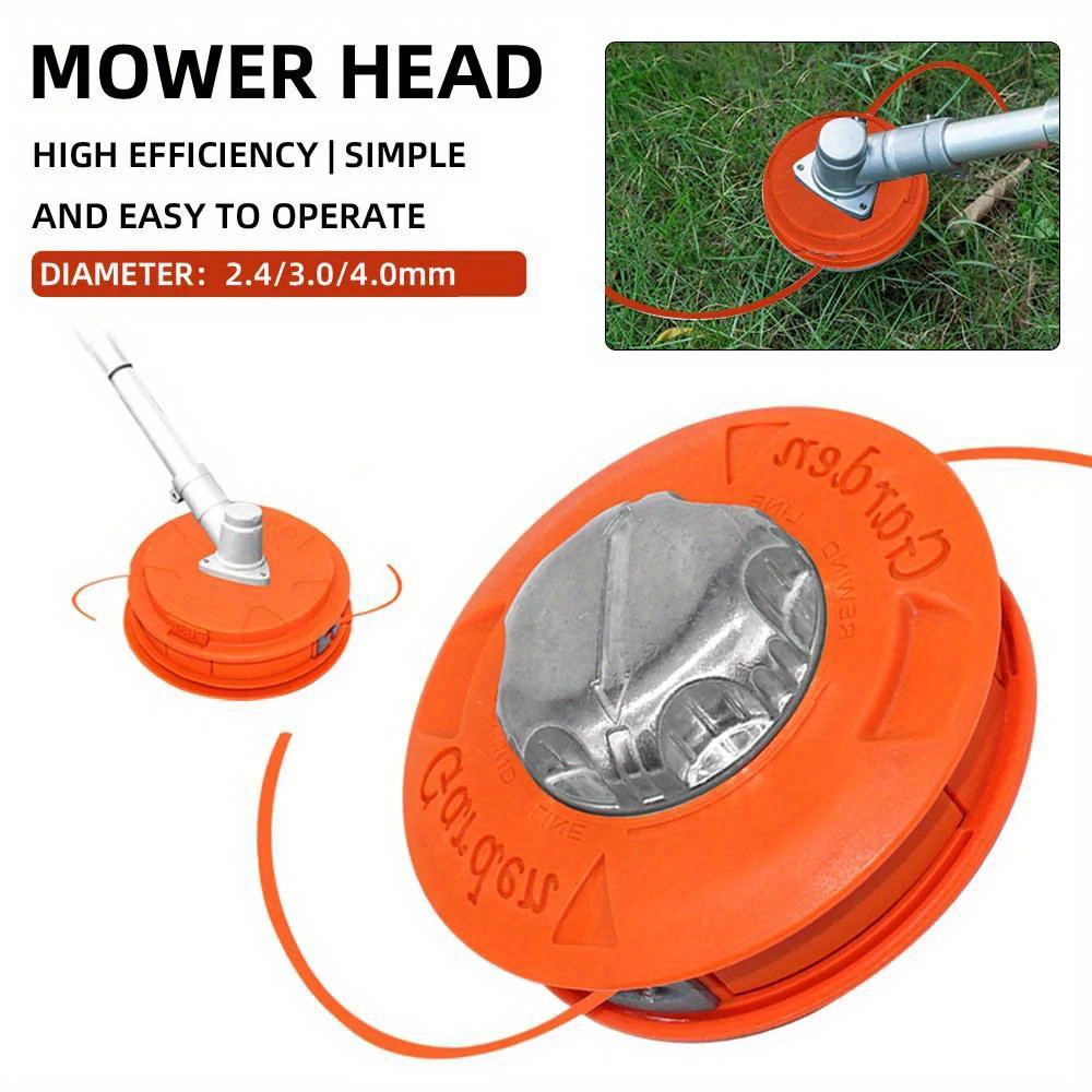 

1pc, Universal Trimmer Head, 5.5 Inch Durable Brush Cutter With Automatic Line Feed, Easy Install Lawn Mower Accessory, Wear-resistant Metal, No-disassembly For Garden Grass Trimming