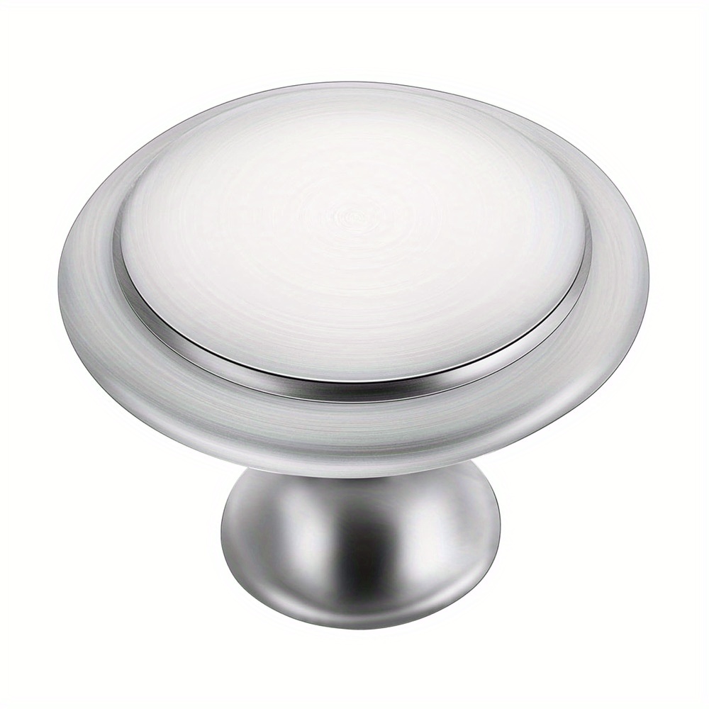 

20 Pack Brushed Nickel Cabinet Knobs - 1-1/4 Inch Round Satin Nickel Drawer Pulls - Stainless Steel Metal Dresser Handles For Kitchen And Bathroom Cabinets