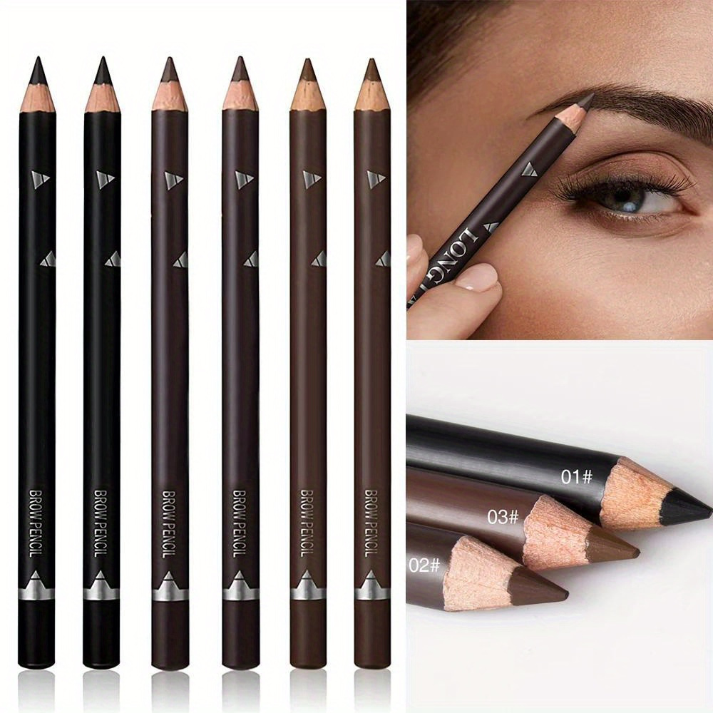

12pcs/box Eye Brow Pencil Waterproof Women Eye Makeup Pen Easy Color Natural Black Brown Cosmetic Beauty Eyebrow Tool
