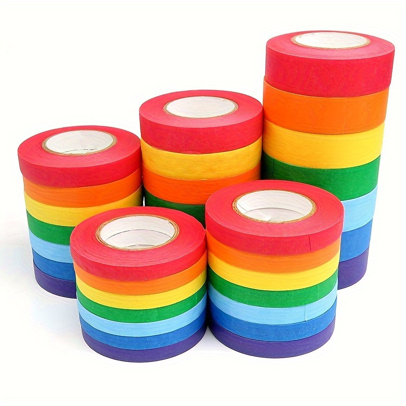 

7pcs Children's Diy Artist Tape Pack, Non-waterproof Paper Material, Multi-color Decorative Tape For Arts & Crafts, Suitable For Plastic Surfaces