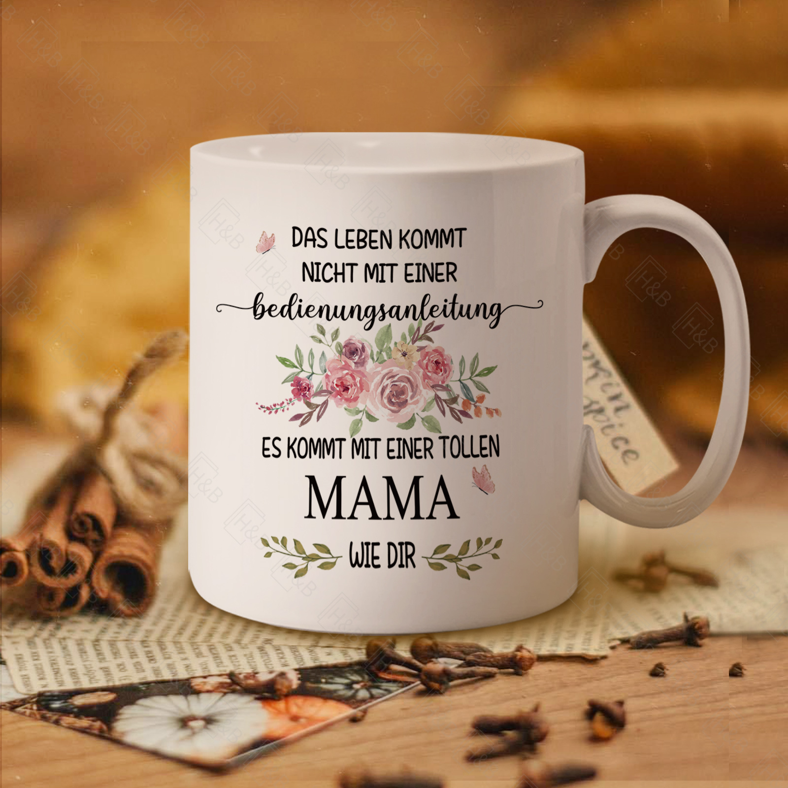 

1pc, German Coffee Mug For Mama, Ceramic Coffee Cups, Water Cups, Summer Winter Drinkware, Birthday Gifts, Mother's Day Gifts