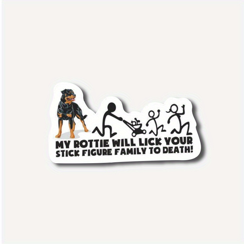 

Rottweiler Lick Sticker: Stick Figure Family Decal For Car Windows And Laptops