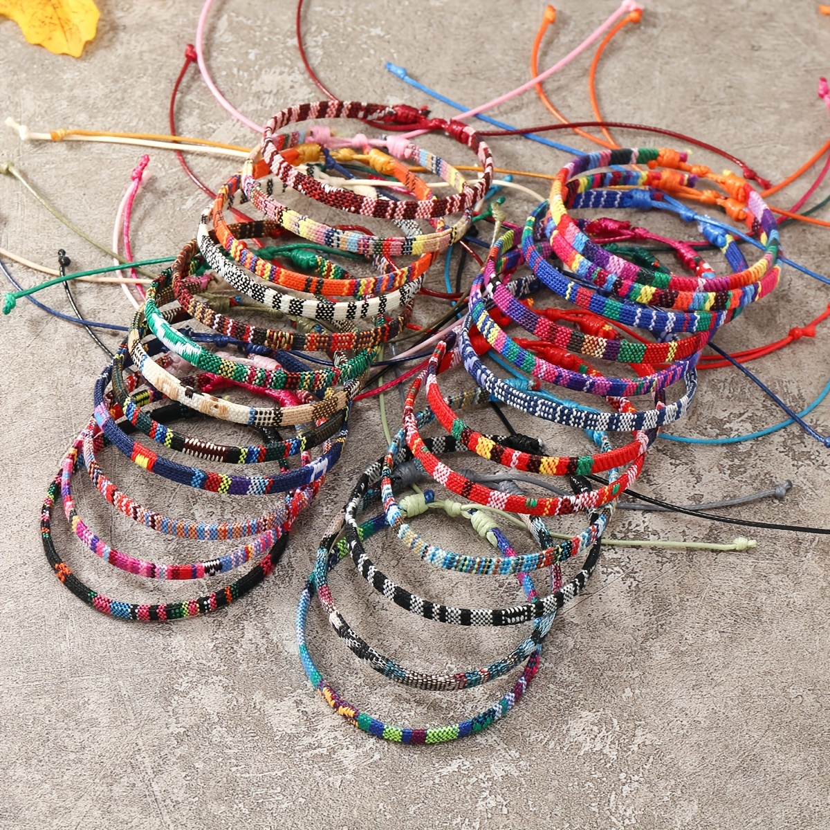 Boho Rope Braided Bracelet Set Stackable Anklet Men Women