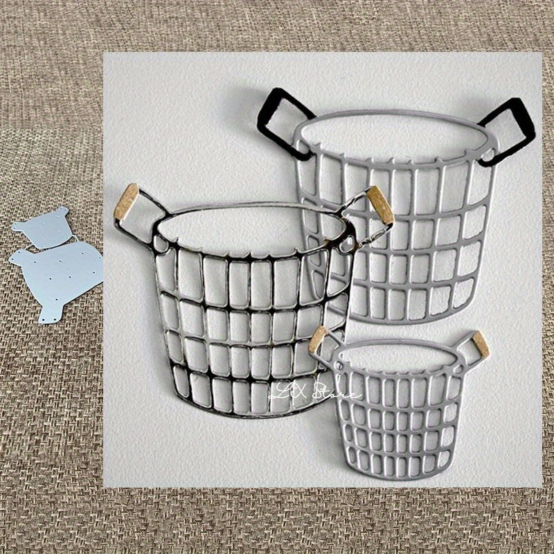 

Craft Metal Stencil Mold Cutting Dies 2pcs Grid Bucket Decoration Die Cuts Album Paper Card Craft Embossing