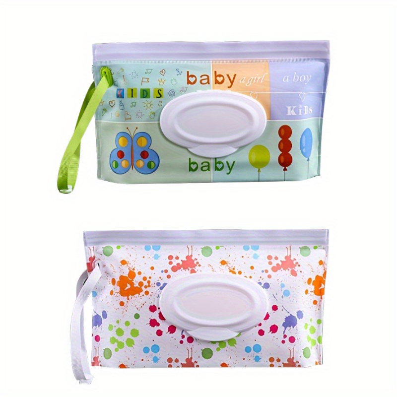 TEMU 2pcs Reusable Wet Wipe Dispensers - Portable Travel Pouches & Stroller Accessories, Christmas, Halloween, Thanksgiving Gifts