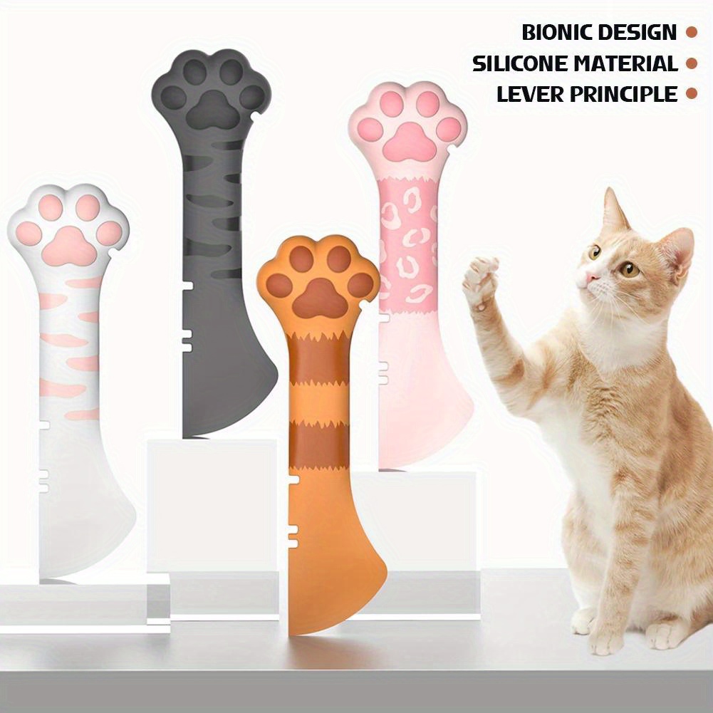 Abrelatas Para Comida De Gato Con Forma De Pata - Cuchara De Silicona Para Sacar Comida De Lata, Fácil De Limpiar
