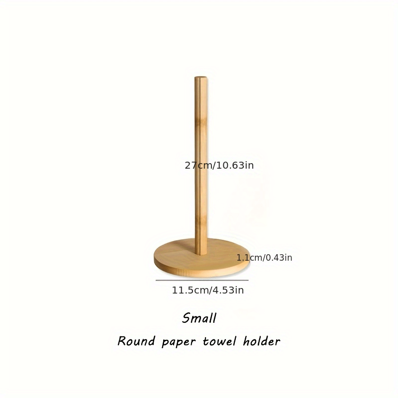 1pc wooden paper towel holder with countertop   load design for kitchen bedroom bathroom   household accessory details 0