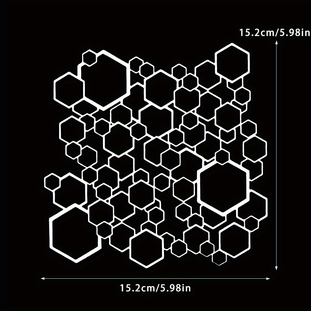 Image of Cartoon-style Beehive/hexagon Design: A .98-inch Stencil For Projects Like Scrapbooking, Embossing, Photo Albums, Birthday Celebrations, And Holidays Including Mother's Day Cards, Along With Crafts. !