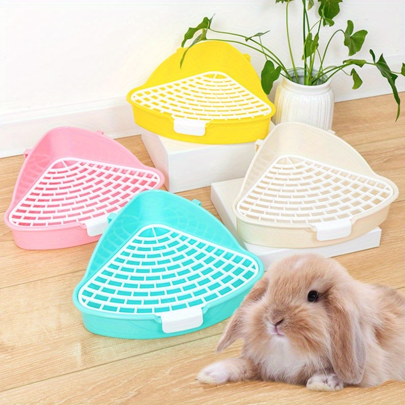 rabbit litter box plastic corner toilet small Temu Morocco