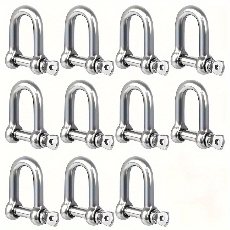 

10- M6 Steel D- Shackles, -duty D-shaped Snap , 304 Steel For , Recovery, Towing, Lashing, Hanging, Multipurpose