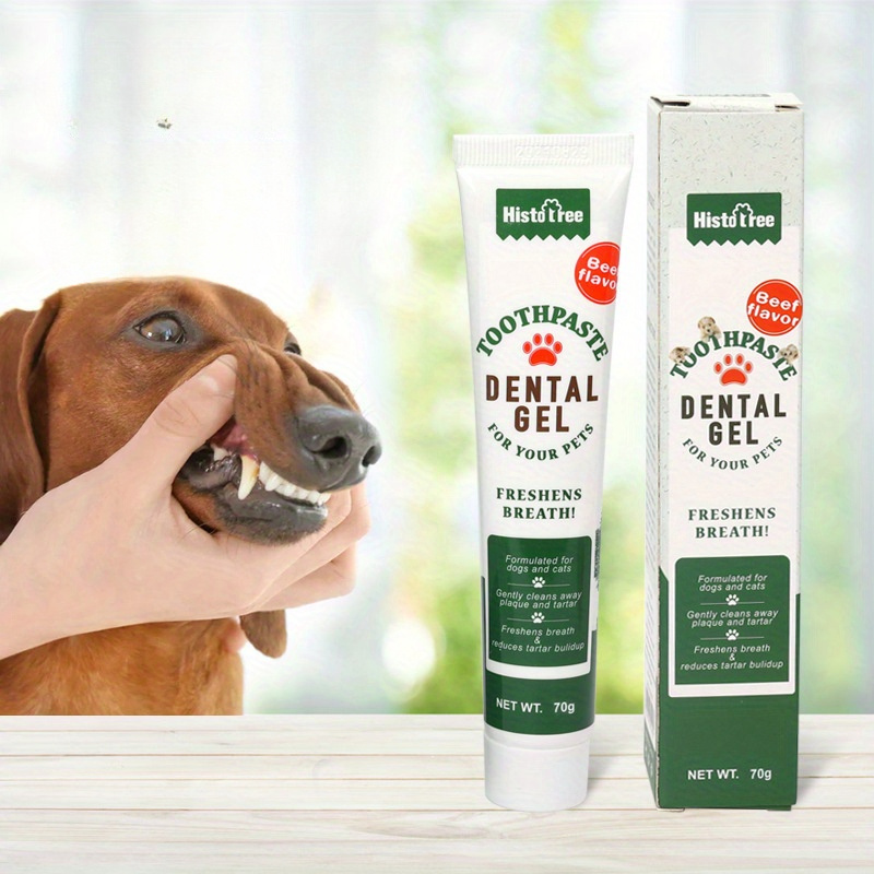 

1pc Histotree Beef & Vanilla Flavor Toothpaste Gel, Dental Care For Pets, Freshens Breath, Oral Hygiene For Dogs & Cats, 70g Tubes