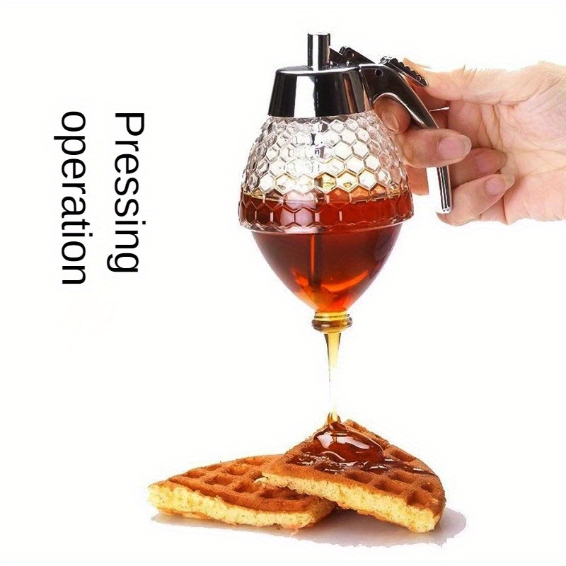 

Uncharged Plastic Honey Dispenser Syrup Pot - Creative Transparent Press Type Honey Container With Bottom Leakage Design