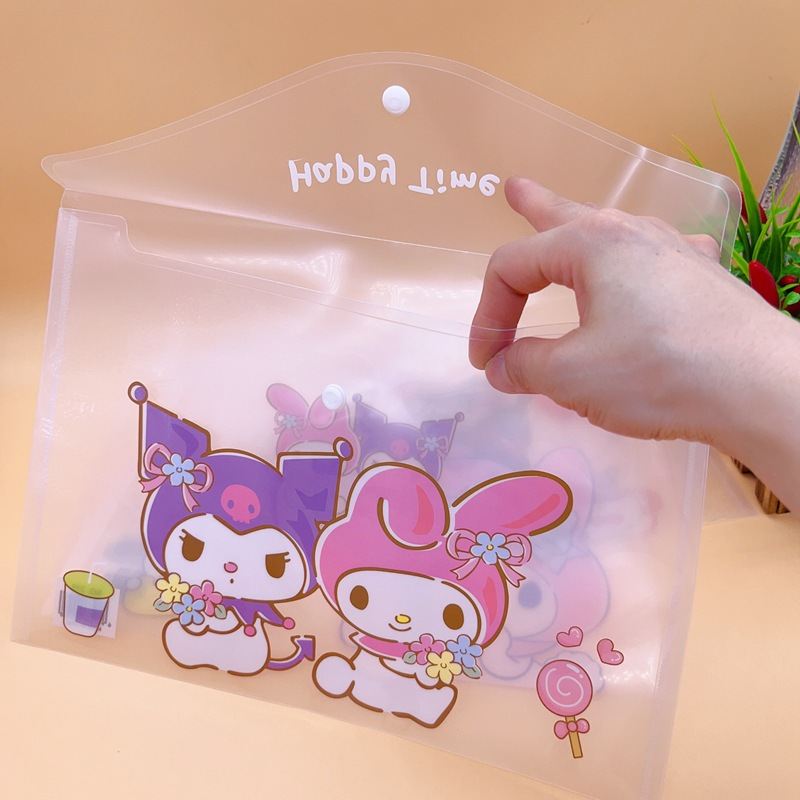 4 pack sanrio kuromi melody a4 file bags cute cartoon transparent storage bags travel office document organizers