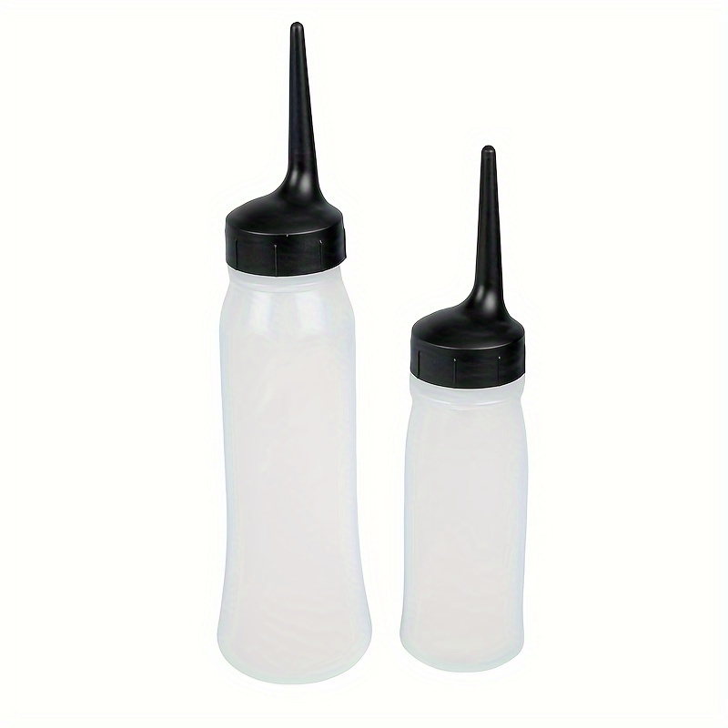 2pcs/set Clear 8.12oz 4.06oz Plastic Dye Squeeze Applicator Hair Oil Applicator Bottle Pointy Hair Dry Cleaning Bottle