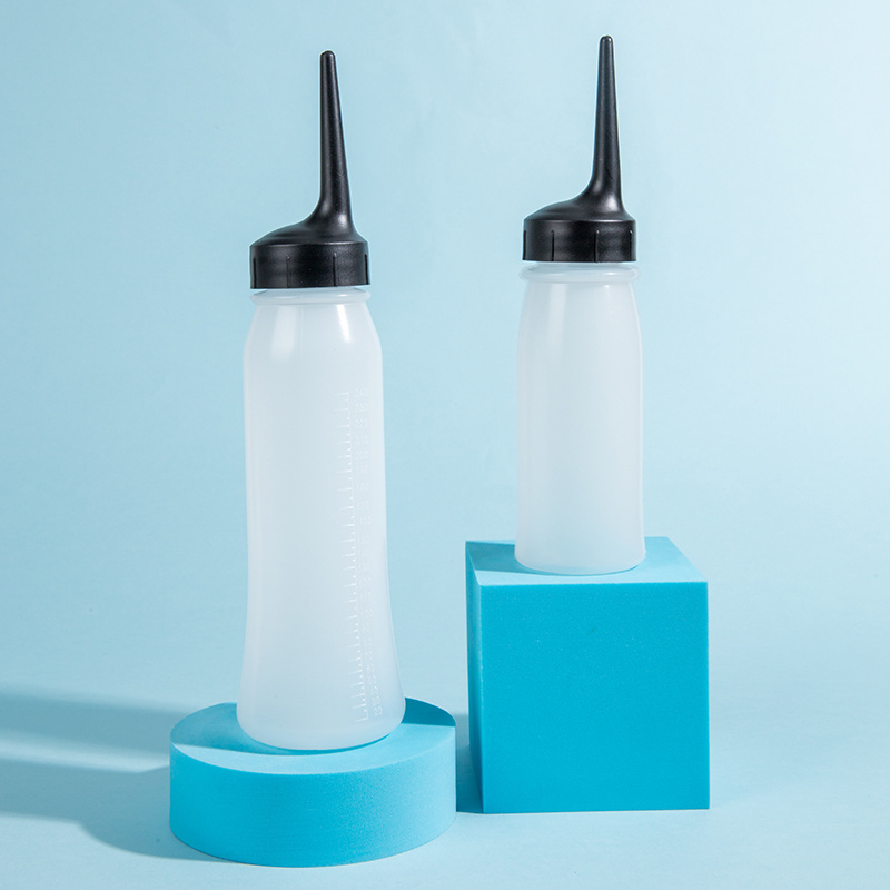 

2pcs/set Clear Beauty Salon Plastic Dye Squeeze Applicator Hair Oil Applicator Bottle Pointy Hair Dry Cleaning Bottle