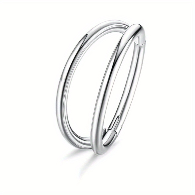 1pc Elegant 18g Stainless Steel Nose Ring Hoop With Sparkling Cz Gemstones - Hypoallergenic & Nickel-free, For Septum, Lip, Cartilage Piercings - For & Parties