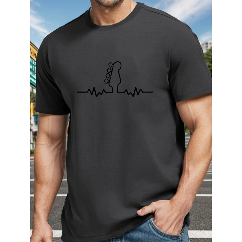 

Bass Electrocardiogram Print, Men's Short Sleeve T-shirt Summer T-shirt Top