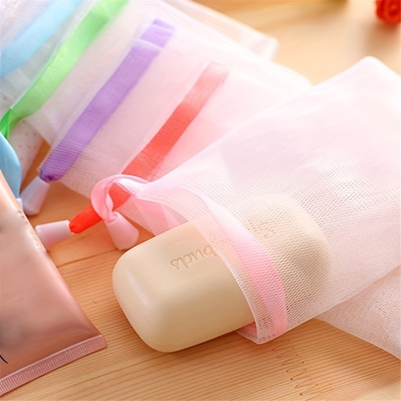 

10/5pcs Soap Saver Bag For Bar Soaps Soap Foaming Net Exfoliating Pouch Drying Bags With Drawstring For Shower