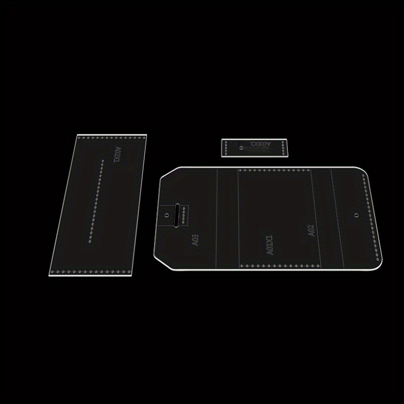 3pcs/set Diy Card Holder Making Leather Template Card Holder Acrylic Stencils Leather Supplies Leathercraft Tool