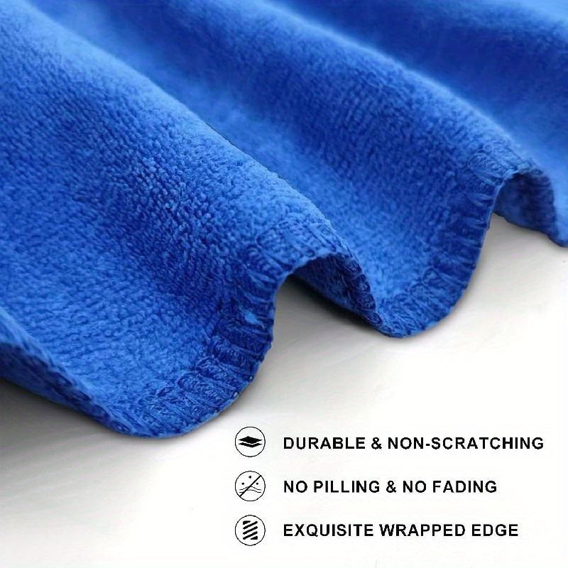10 pack blue microfiber towels soft and   absorbent for household car washing drying and detailing polyester material boat cleaning tools Product details 4
