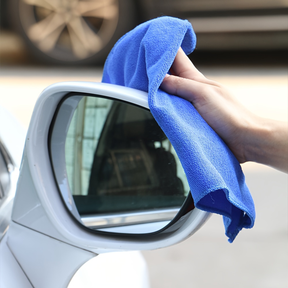 10 pack blue microfiber towels soft and   absorbent for household car washing drying and detailing polyester material boat cleaning tools Product details 2