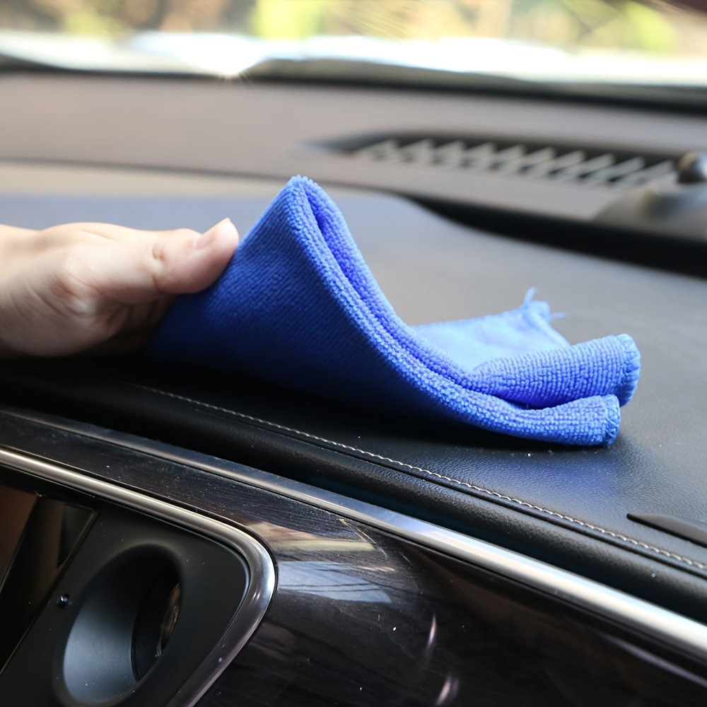 10 pack blue microfiber towels soft and   absorbent for household car washing drying and detailing polyester material boat cleaning tools Product details 5