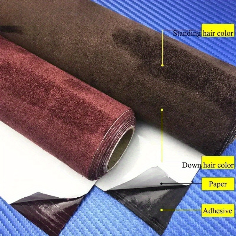 

Rouleau de tissu en suède élastique auto-adhésif, matière 100% viscose polyester pour la décoration intérieure de voiture et de meubles - Tapis de chaise multi-surfaces