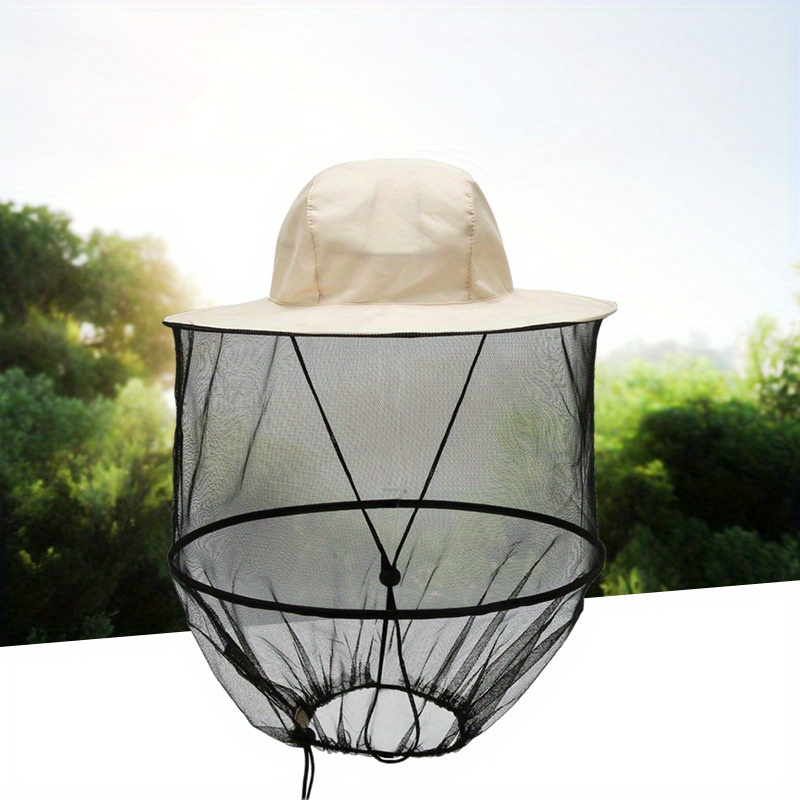 

1pc Breathable Sun Hat With Anti-mosquito Netting, Lightweight Outdoor Fishing Cap, Adjustable Bucket Hat For Hiking And Camping