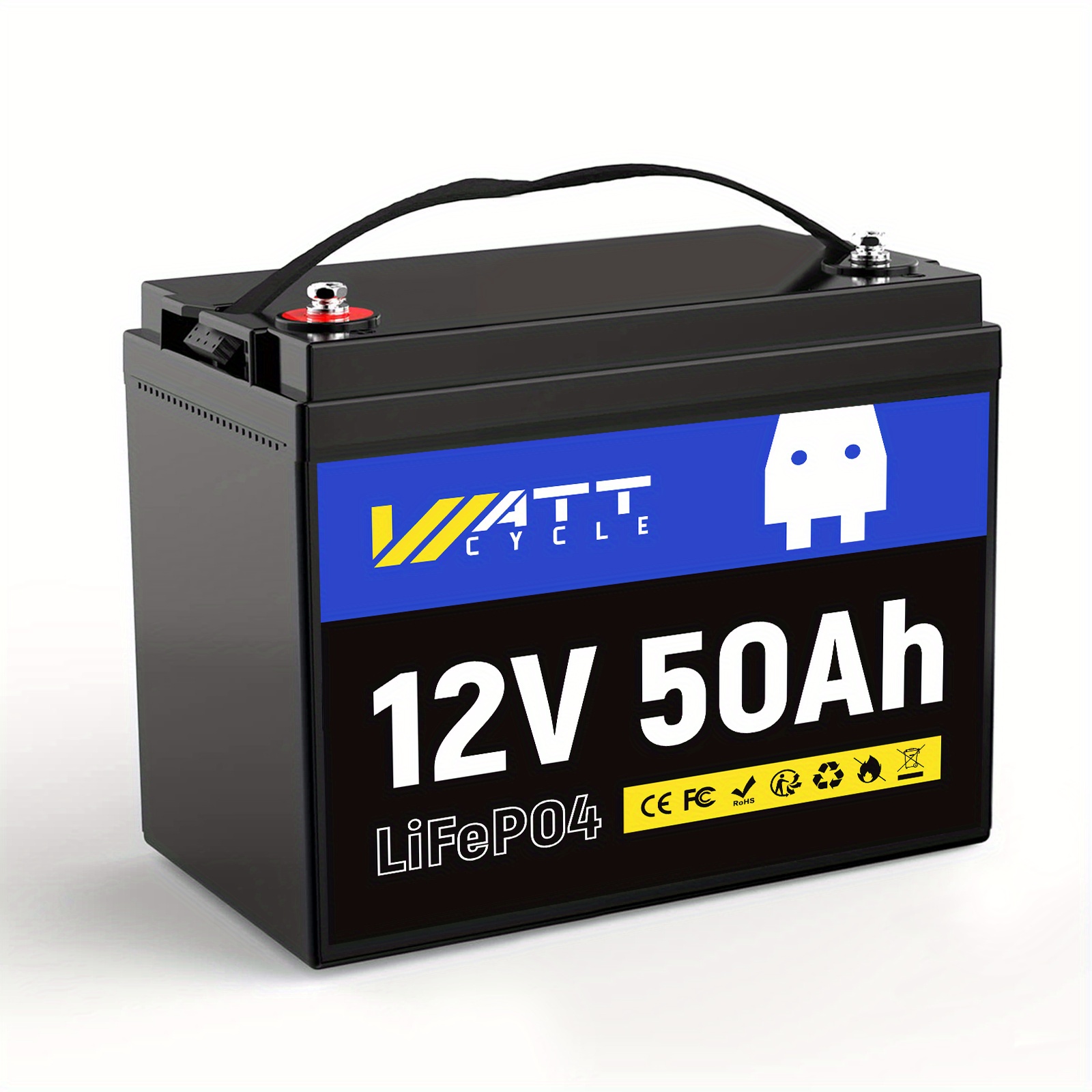 

Wattcycle 50ah Battery - And , A+ Cells, Upgraded 50a Bms, Low- , Up To 20000 - For Rv And