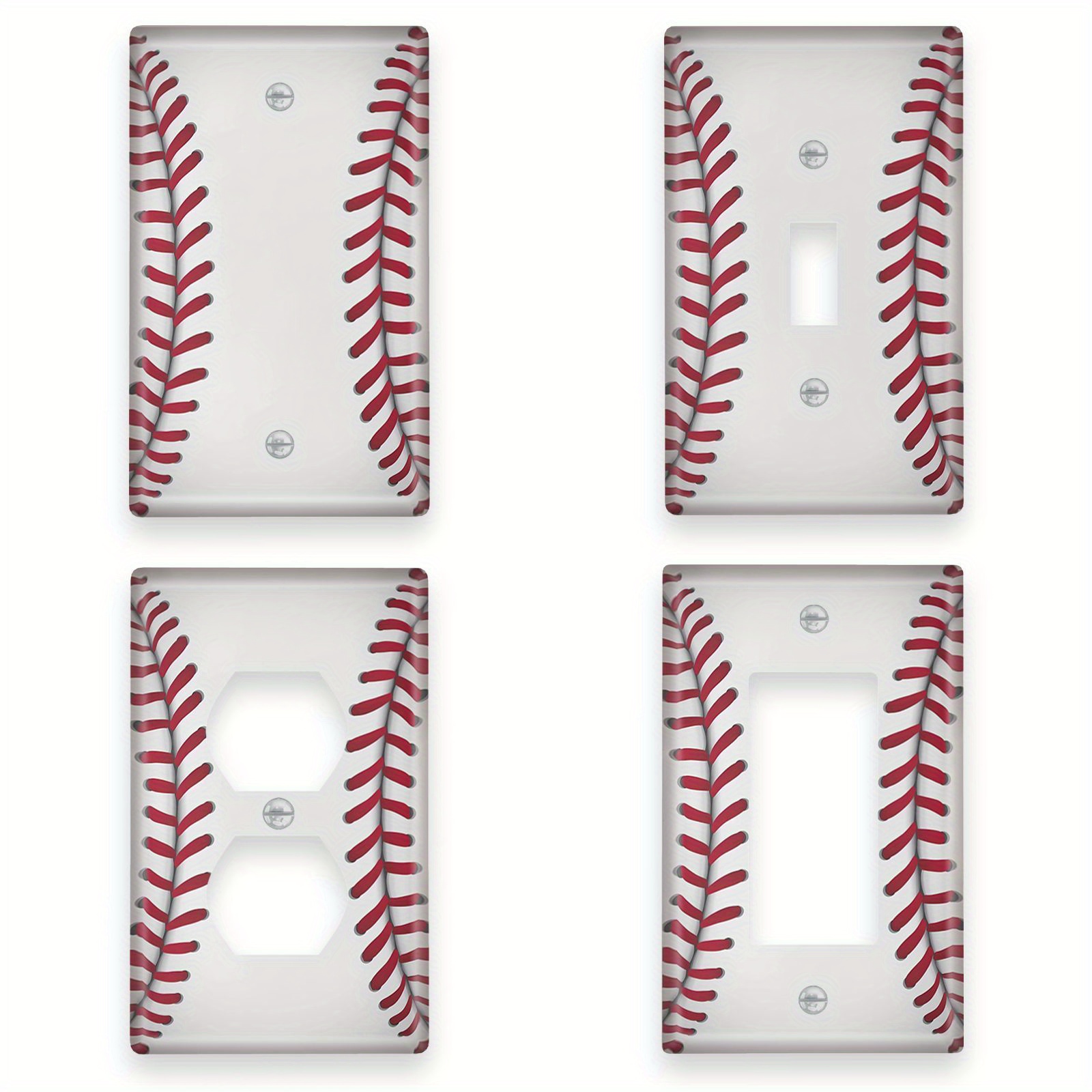 

1pc Baseball Wall Plates - Decorative Light Switch Cover For Kitchen, Bathroom, Bedroom, Living Room Decor