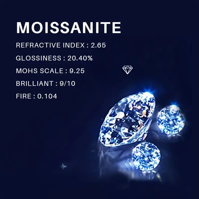 luxurious 2ct moissanite engagement ring hypoallergenic s925 sterling silvery elegant court style for weddings parties   exquisite gift box details 1