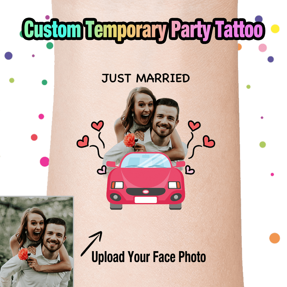 

Personalized Wedding Temporary Tattoos With Photo - Perfect For Groom, Bride & Bridesmaids