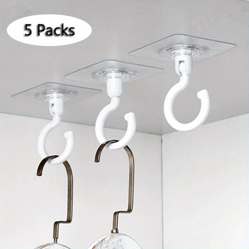 

5pcs/set Ceiling , Rotating Heavy No-drill & Ceiling For Bathroom And Bedroom , And Plastic Hanging Decor